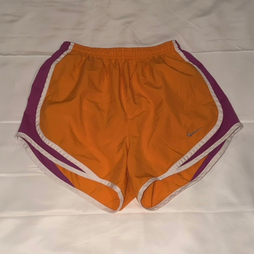 Nike Tempo Running Shorts Womens XS Orange Purple Dri-FIT Athletic Activewear